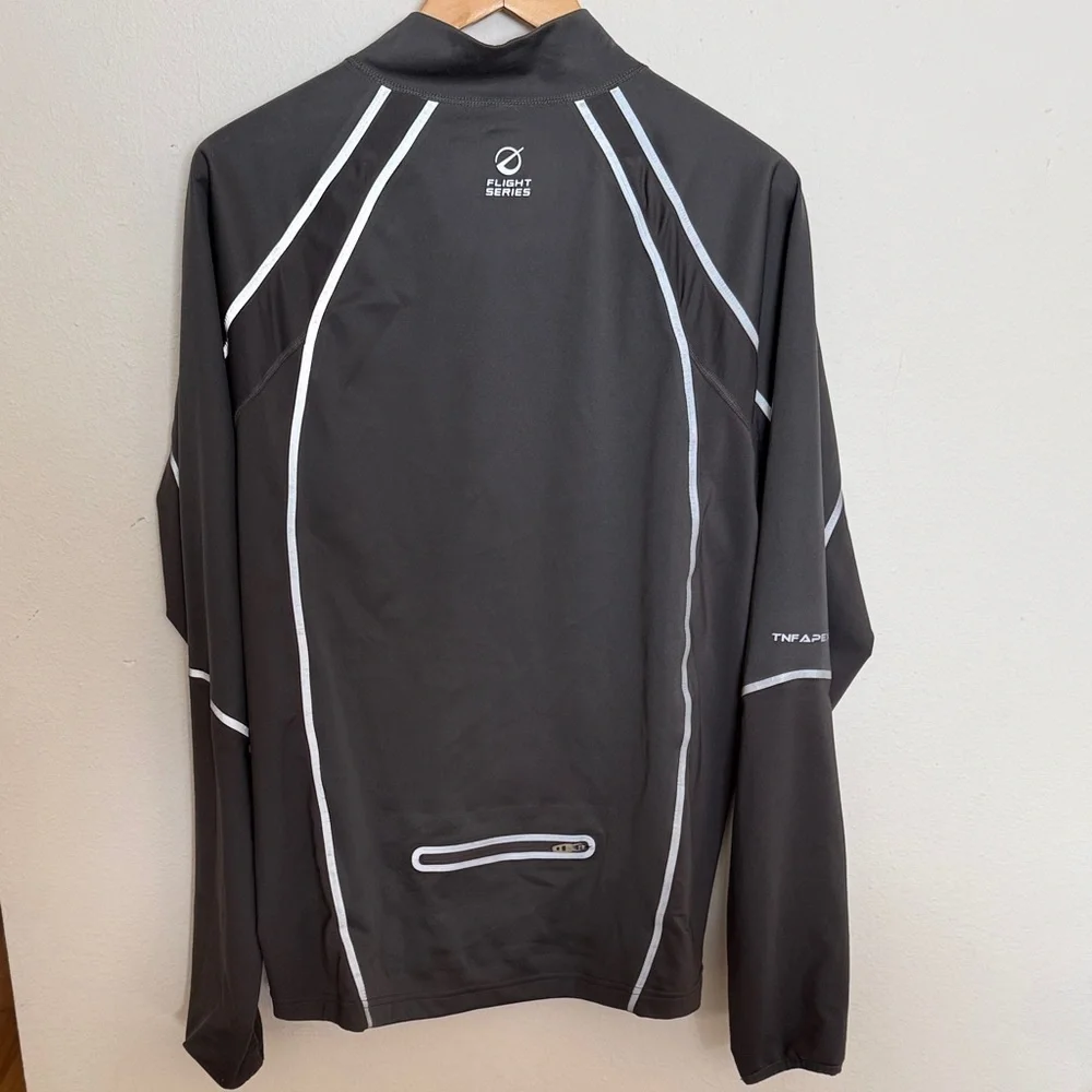 The North Face sz L Men's Dark Gray Performance Jacket running reflectors zip